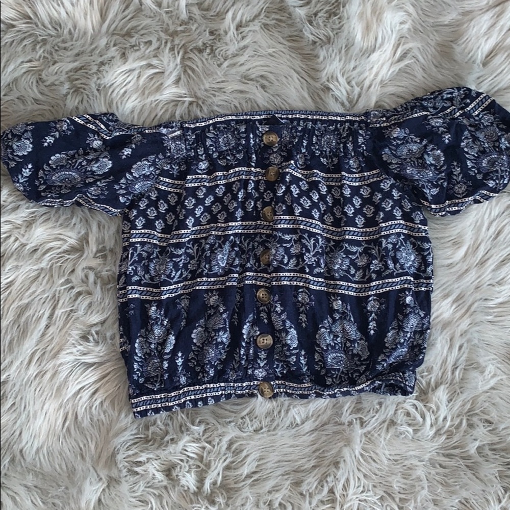 American Eagle Off-the-Shoulder top with buttons
